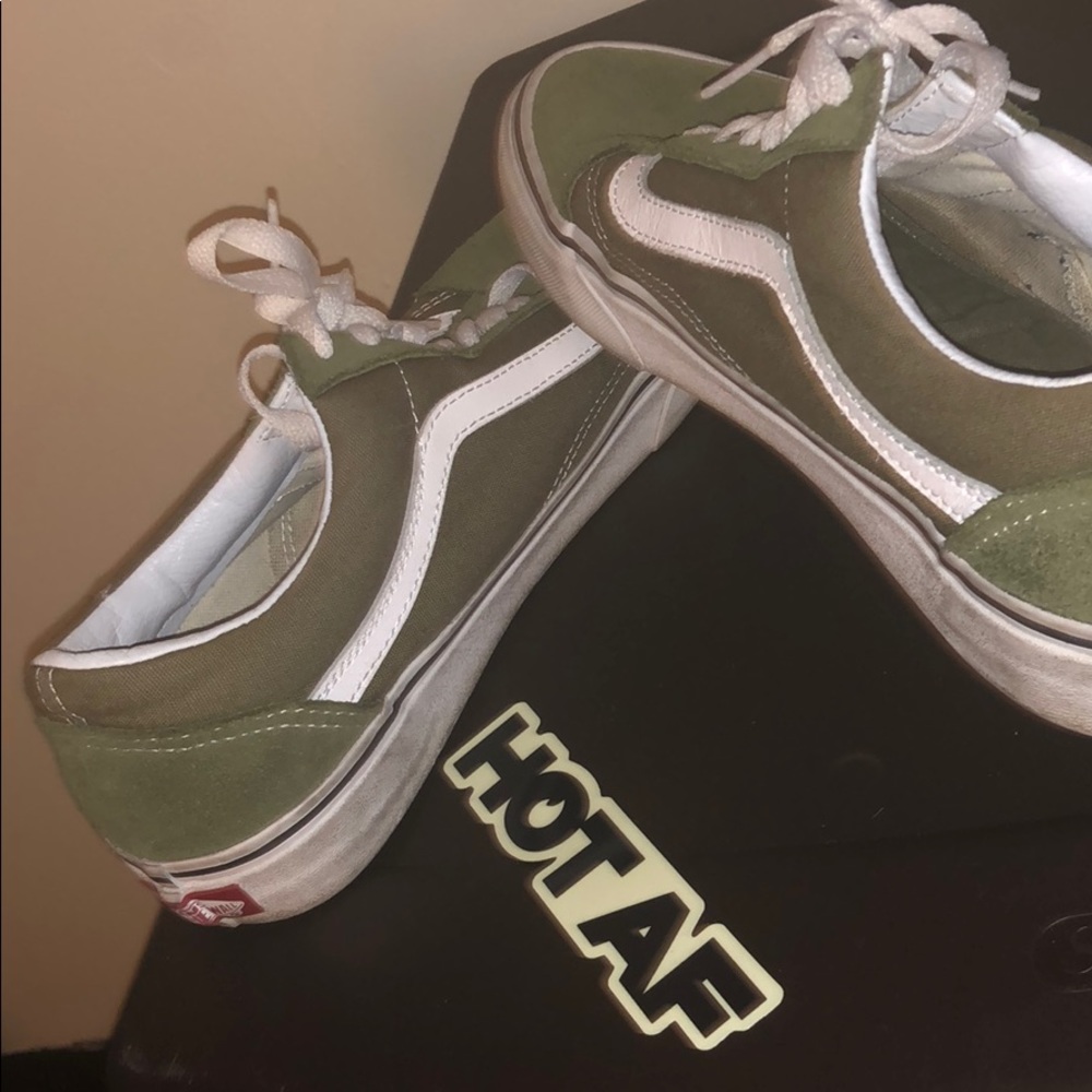old school olive green vans